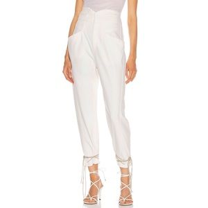 Isabel Marant Nubaia Jeans White Tapered Lace Up